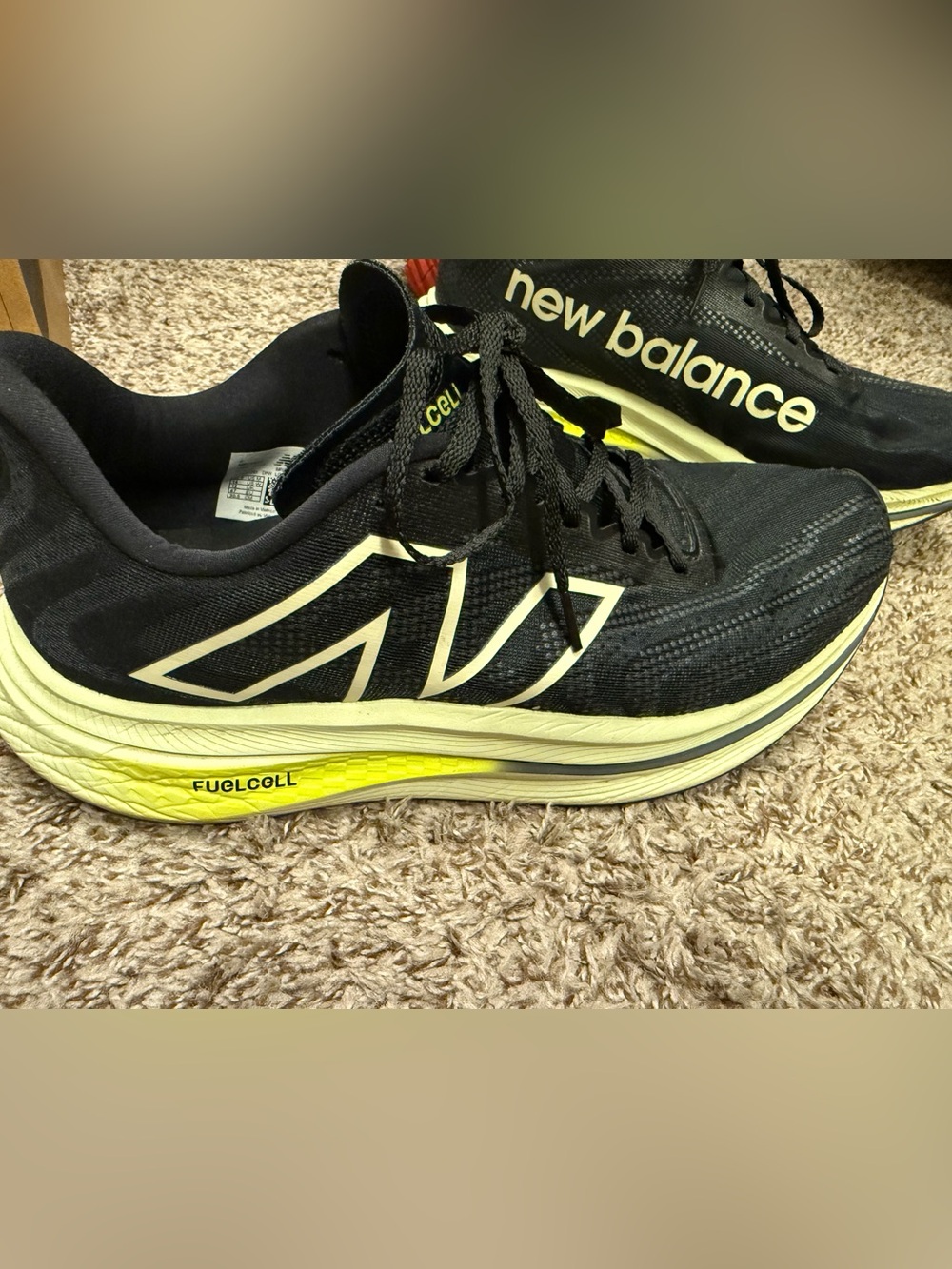 New Balance Men’s Black and Neon Yellow FuelCell Running Shoes